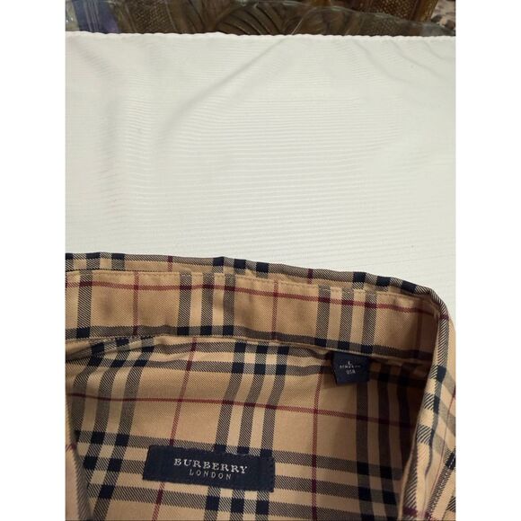 Burberry London Nova Check Men’s Plaid Long Sleeve Button Down Shirt Size Large - Picture 3 of 9